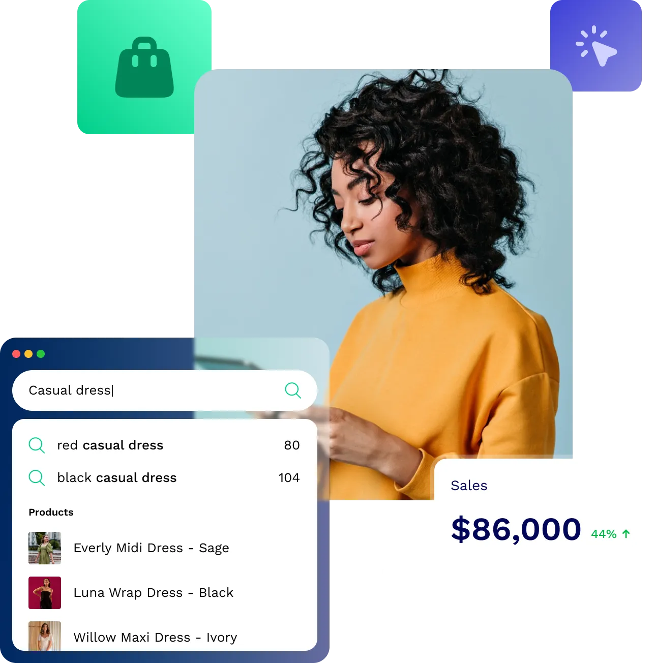 Woman using app
